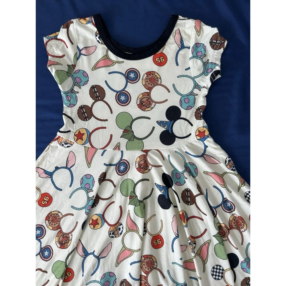 New Bamboo Girls Dress Disney Park Mickey EARS Summer Size 3 3T FULL Twirl Swing